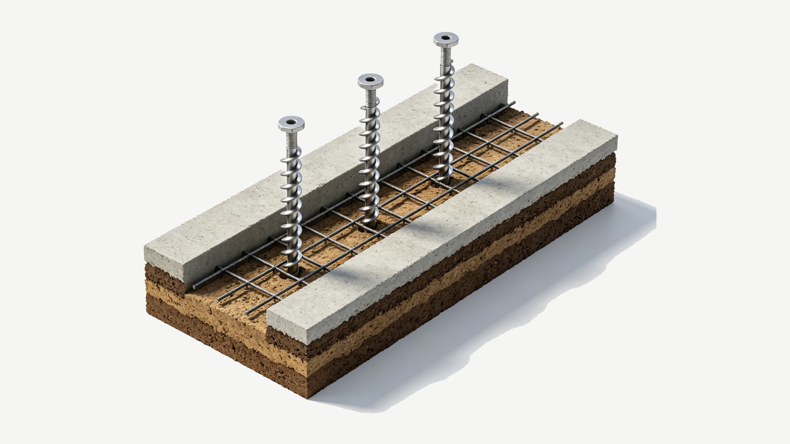 Foundation types for modular homes: helical piles and strip footing